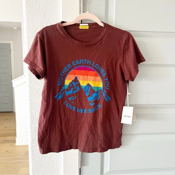 NWT Mother The Boxy Goodie Goodie Mel Mother Earth Loves You Tee - Picture 2 of 4